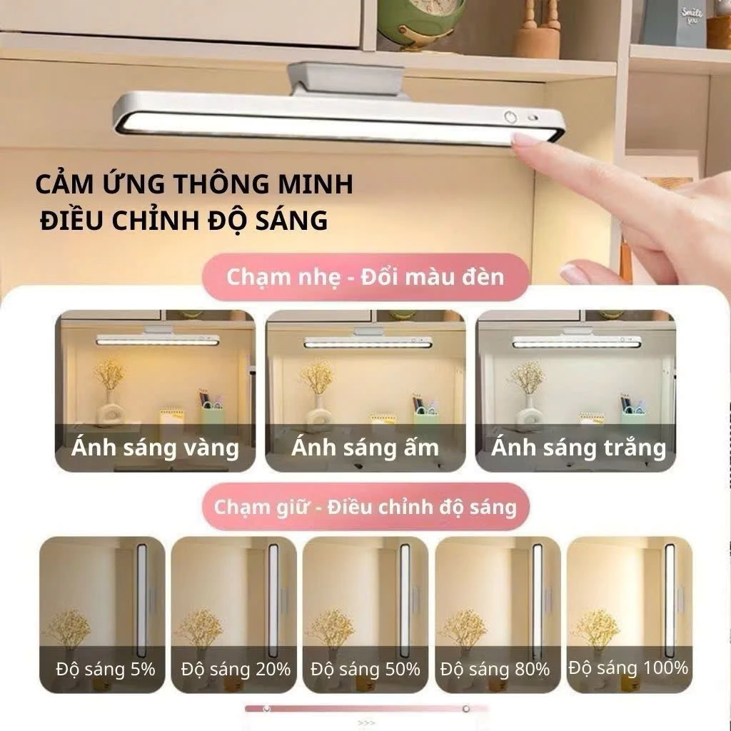 Đèn học để bàn bảo vệ mắt tích điện có remote, đèn led gắn bàn học tích điện đa năng điều chỉnh xoay 80 độ hàng đẹp