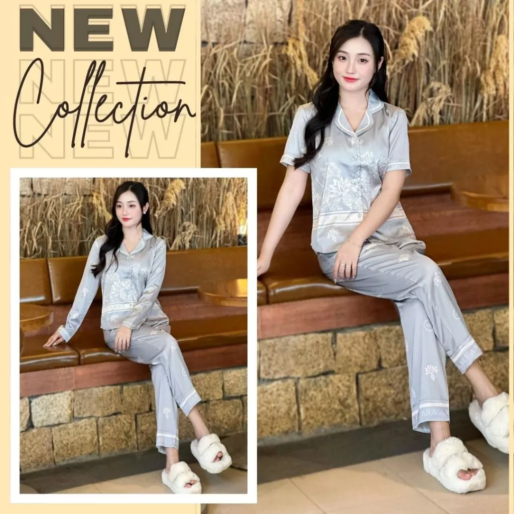 Đồ ngủ pijama quần dài Zviet chất liệu Lụa latin mềm mịn kiểu dáng nhẹ nhàng thanh lịch - A65