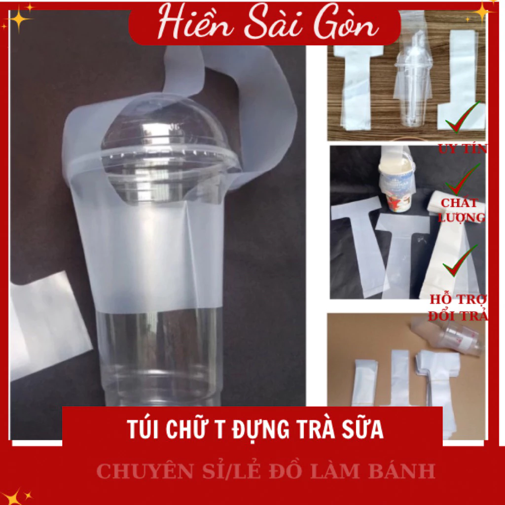 TÚI CHỮ T ĐỰNG TRÀ SỮA, CÀ PHÊ | TÚI NILONG GIAO HÀNG TIỆN LỢI, CHỐNG RÒ RỈ