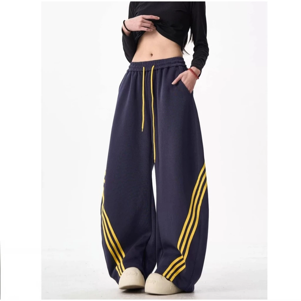 Quần Ống Rộng thể thao Unisex phối Sọc chéo  - MayLinhshop - Style trẻ trung cá tính Hack dáng cực đỉnh
