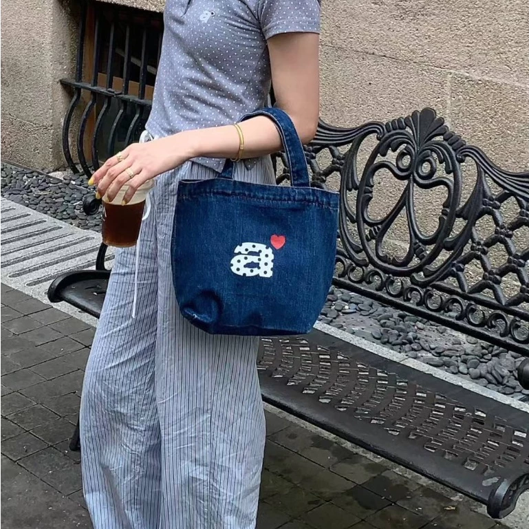 Hàn Quốc Triều thương hiệu aeae xô túi xách một vai túi denim tình yêu thư nách túi nữ