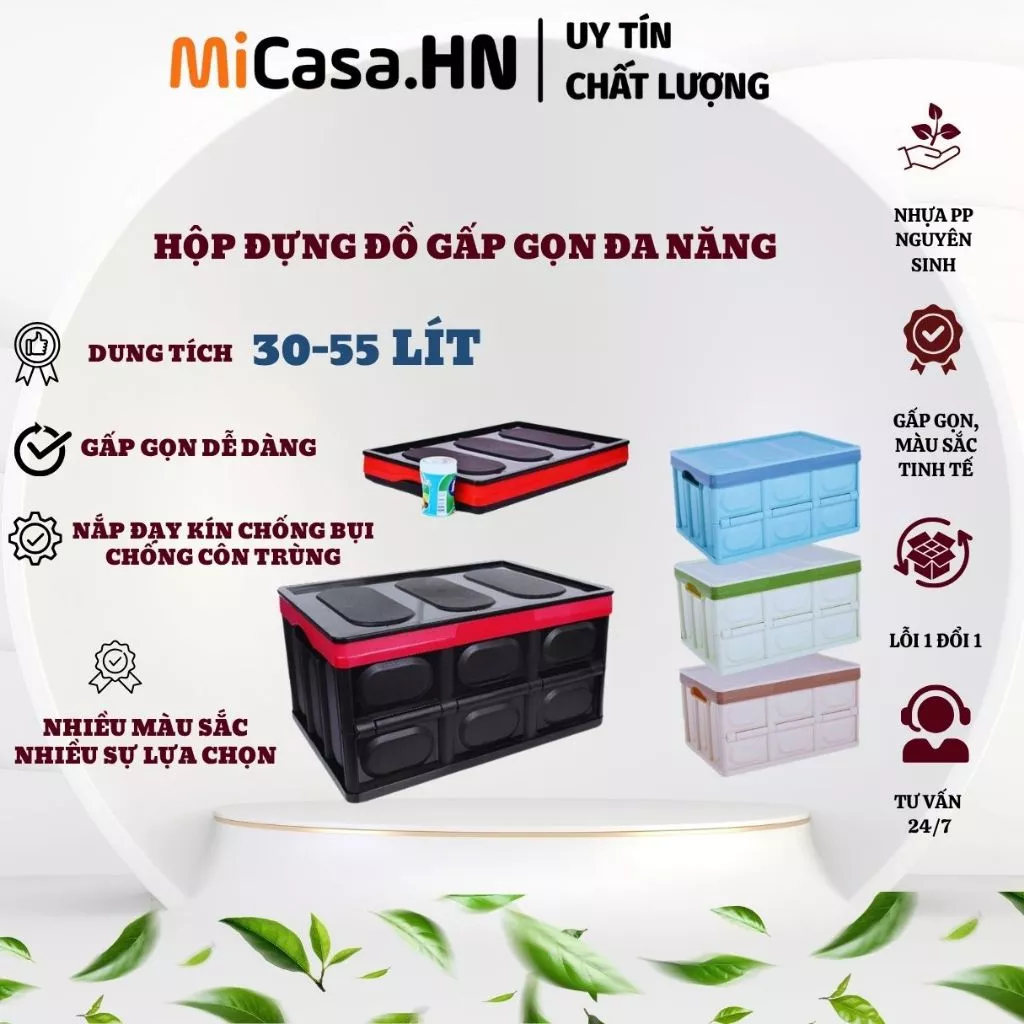 TOSHUDO Hộp Đựng Đồ Để Cốp Xe Ô Tô Có Thể Gấp Gọn Dung Tích 55Lít Và 30Lít