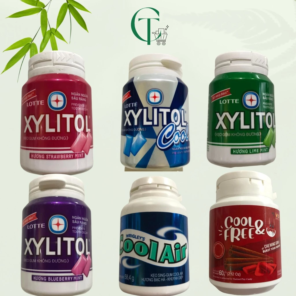 Combo 6 lọ kẹo cao su, kẹo gum không đường Lotte Xylitol (6 lọ x 55,1g)