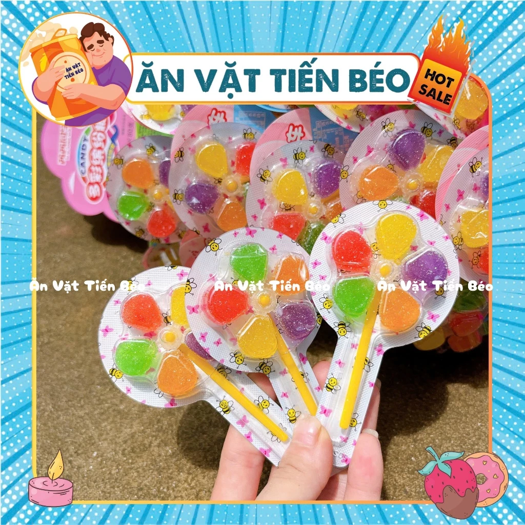 [10 CHIẾC] Kẹo Dẻo Chong Chóng 5 Vị Chua Ngọt, Kẹo Dẻo Đường Hương Trái Cây, Đồ ăn vặt