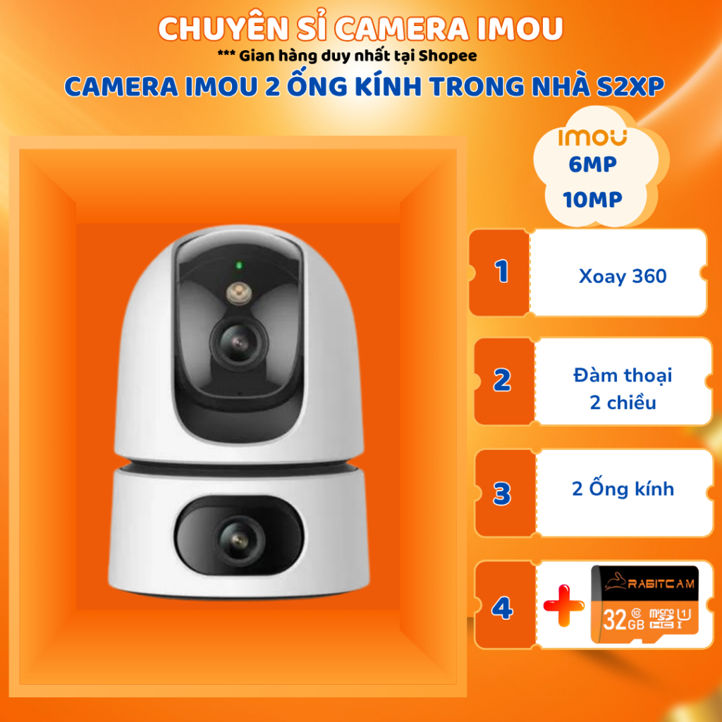 Camera 2 mắt trong nhà imou ranger dual 6mp ipc-s2xep-6m0s - bảo hành chính…