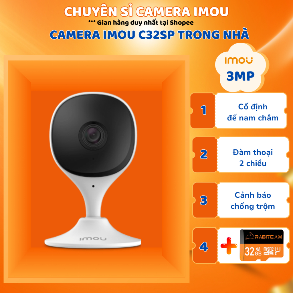 Camera Wifi IMOU CUE C32SP 3MP trong nhà, quan sát thông minh, cảnh báo báo…
