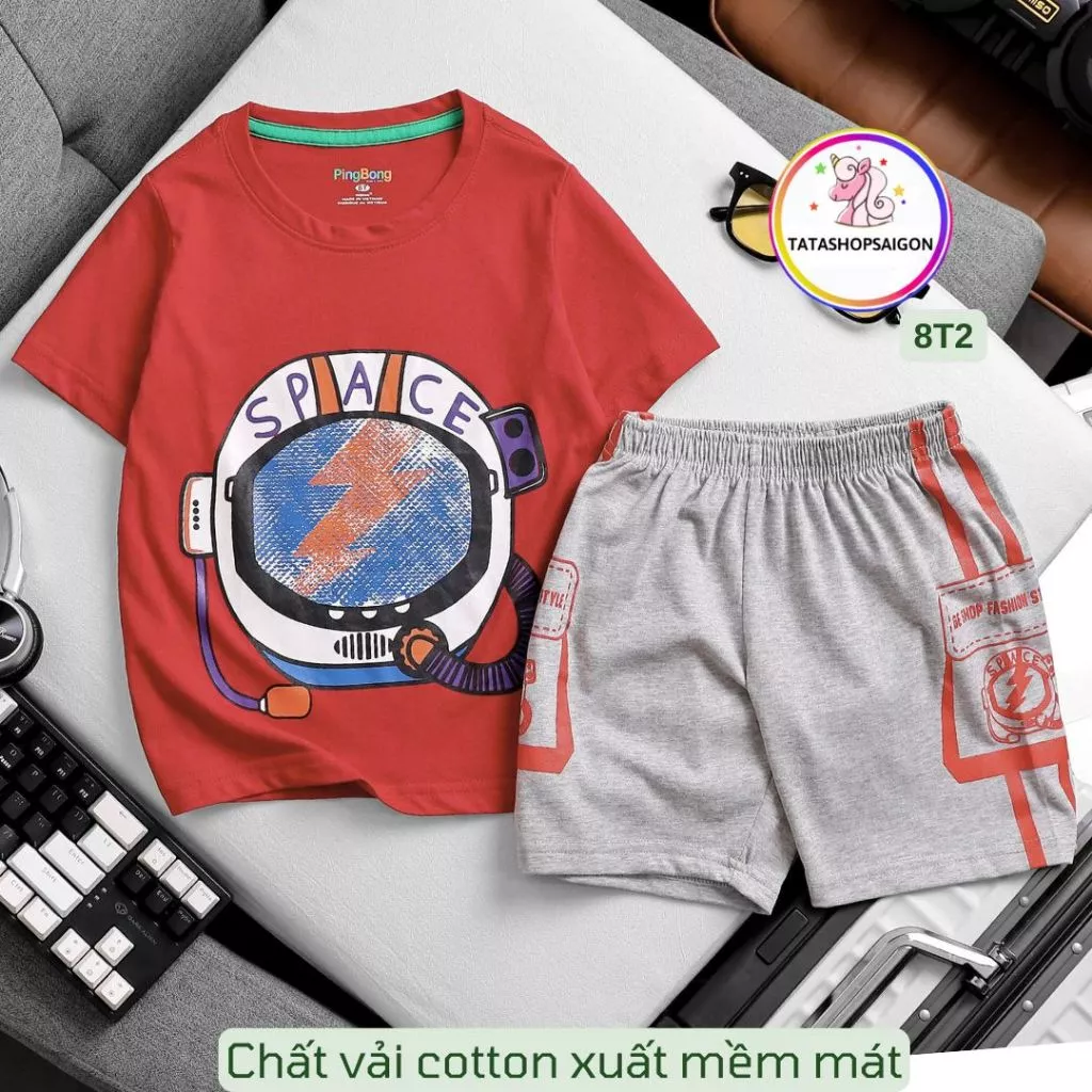 Bộ đồ đùi cho bé trai size đại chất thun cotton mặc mát 11-40KG 8T