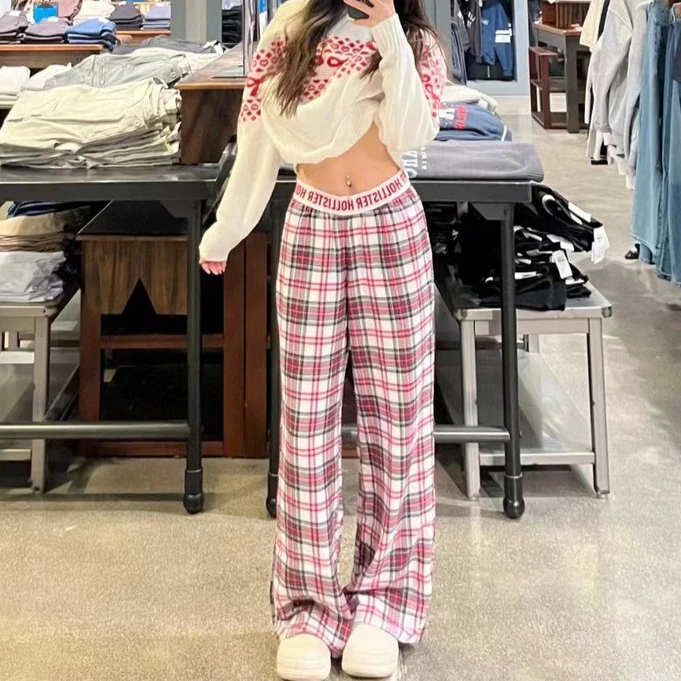 Hollister Small Seagull Casual Pants Sleeping Pants Quần sọc nữ