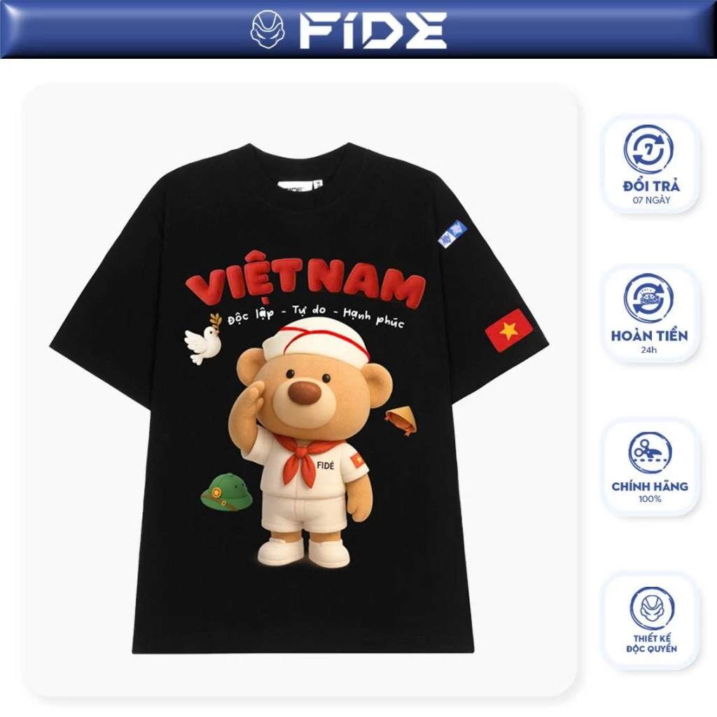 Áo thun FIDE Việt Nam phông unisex form rộng local brand nam nữ cổ tròn oversize - AT205