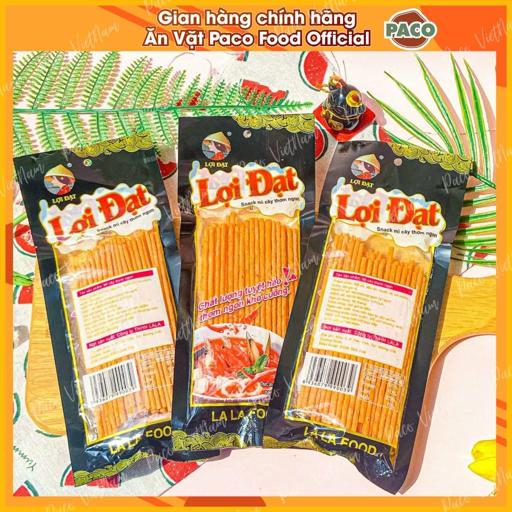 Combo 10 gói tăm cay que đen thơm ngon hương vị tuổi thơ Việt Nam Lợi Đạt 10 gói/26g