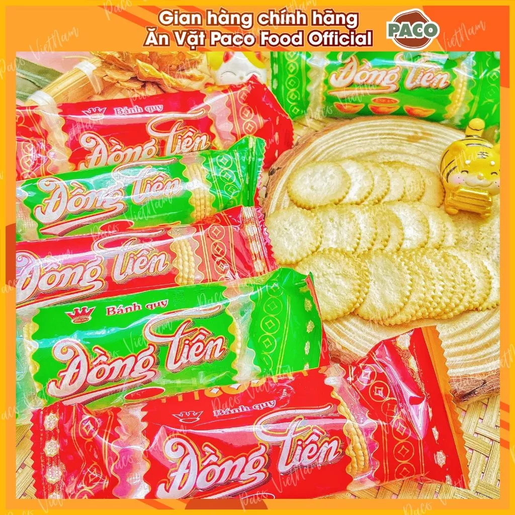 Combo 10 gói bánh quy đồng tiền Hải Việt bánh quy bơ sữa món ăn vặt tuổi thơ