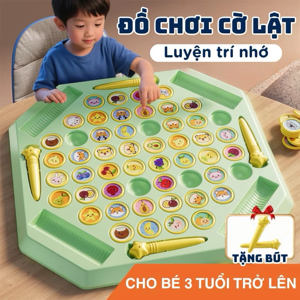Đồ chơi lật hình ghi nhớ rèn luyện trí nhớ, tư duy cho trẻ, đồ chơi tư duy trí tuệ, đồ chơi logic