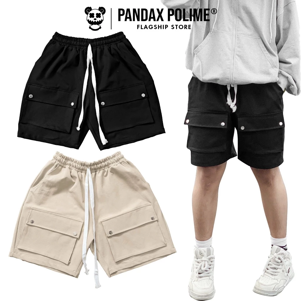 Quần short túi hộp kaki cargo form ngắn ống rộng đùi ngố vintage basic unisex px pandaxvn polime