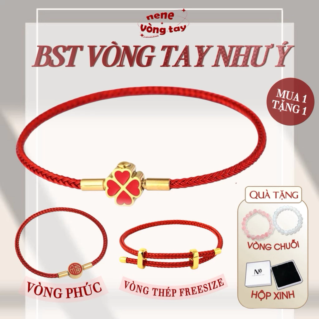 [tặng vòng chuỗi] Vòng Tay may mắn Dây sợi thép xịn xò - chống thấm nước