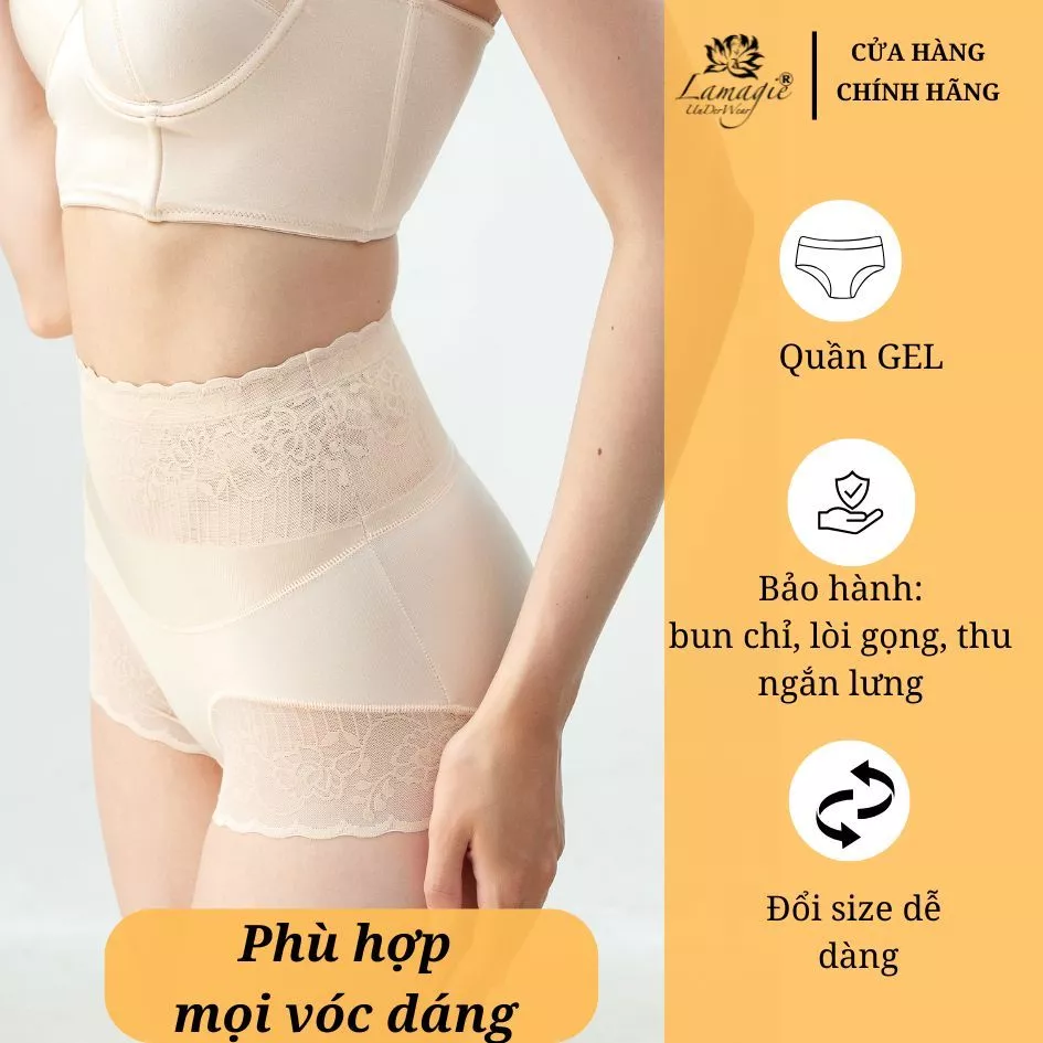 Quần Gel Giấu Mỡ Bụng QGEL-16 | Lưng Cao – Không Cuộn – Tôn Dáng Thon Gọn – Lamagie Chính Hãng