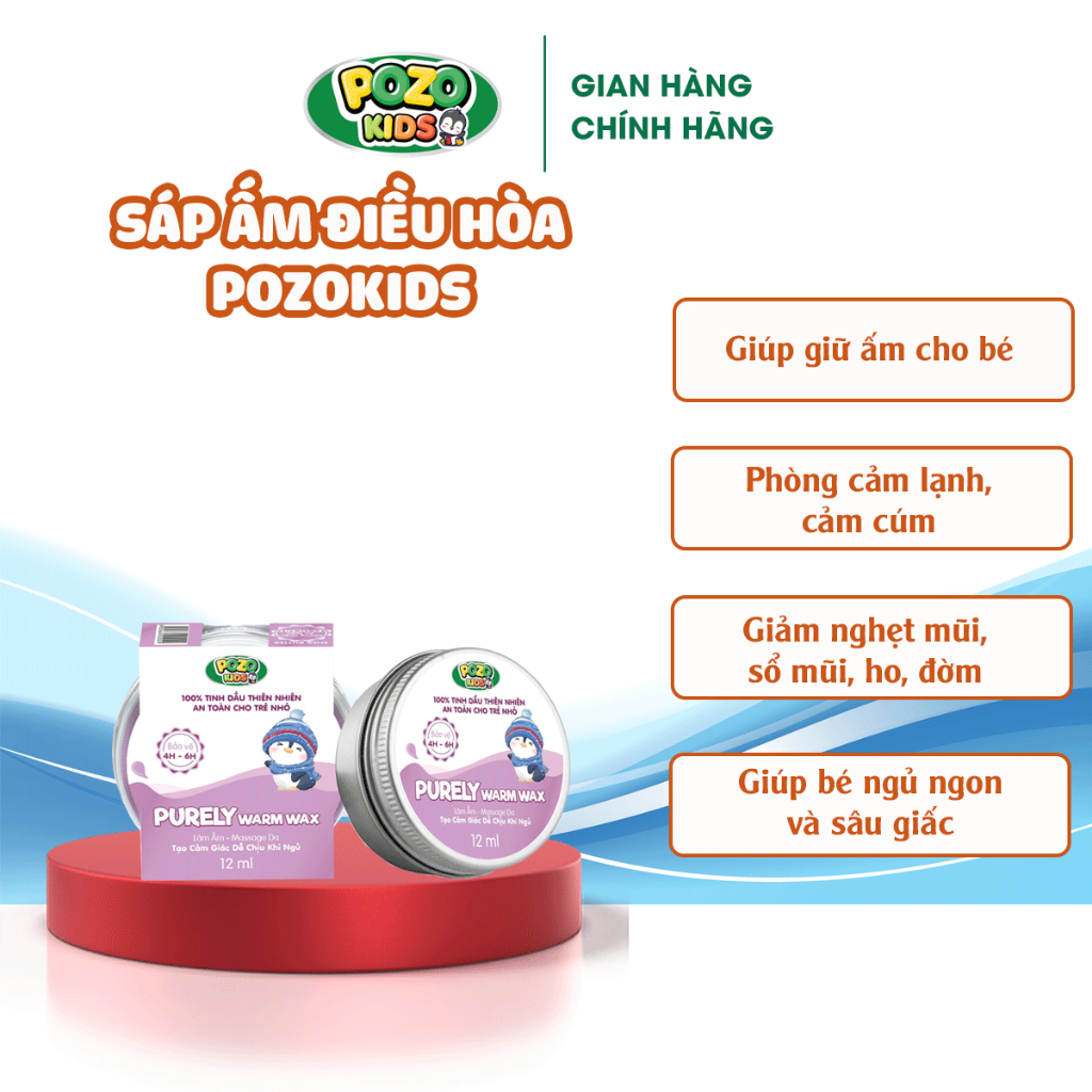 Sáp Ấm Điều Hòa Pozokids - Purely Warm Wax, Giúp Làm Ấm, Massage Da, Tạo Cảm…