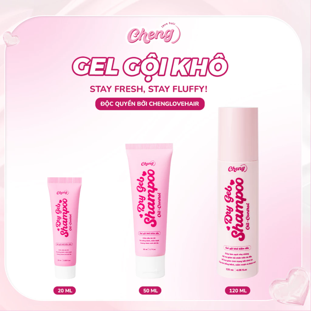 Dầu gội khô dạng gel, Gel gội khô kiềm dầu Chenglovehair | Chenglovehairs