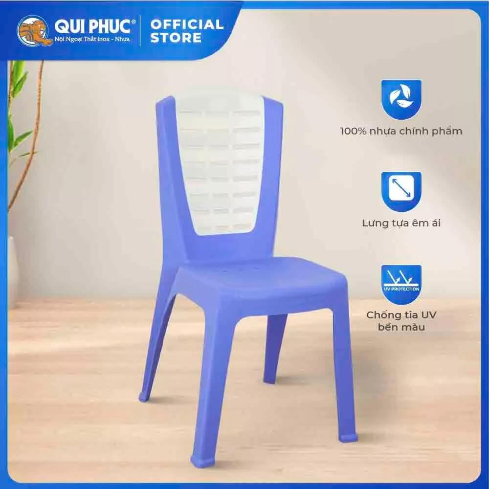 Ghế nhựa tựa lưng Super QUI PHÚC, size lớn, combo 6,10 ghế, chắc chắn, chống trượt, phù hợp nhiều không gian