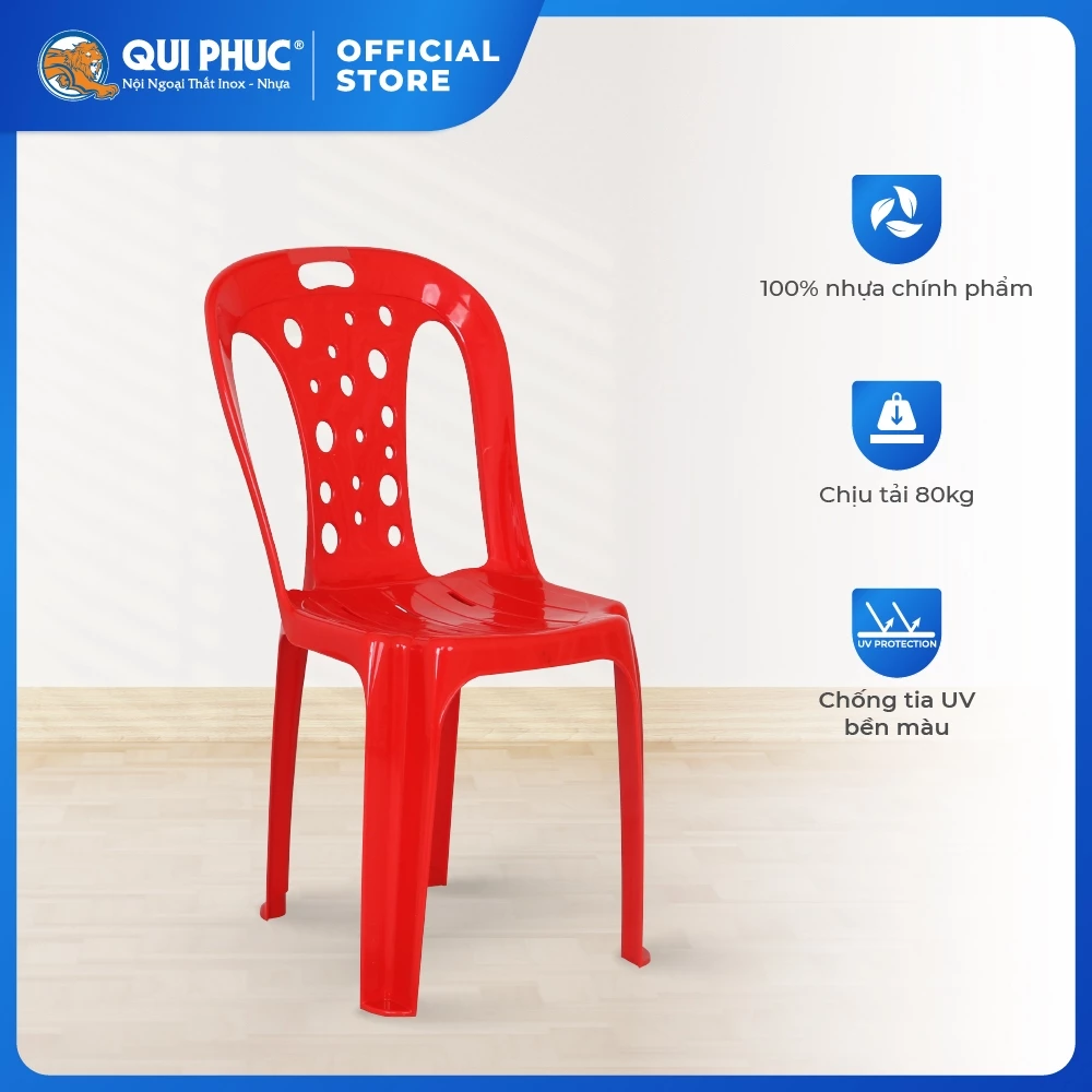 Ghế nhựa tựa lưng Oval QUI PHÚC, size lớn, combo 6,10 ghế, hiện đại, tiện lợi, chống trượt, ghế ngồi chắc chắn
