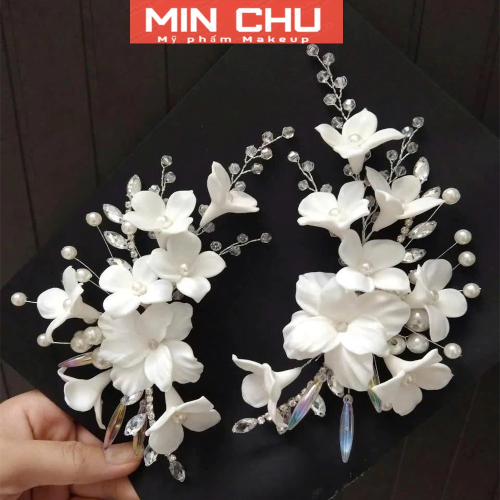 Cài Tóc Cô Dâu Năm Cánh Đầu Ren Có Tách Lẻ mẫu cài bán chạy tại MIN CHU