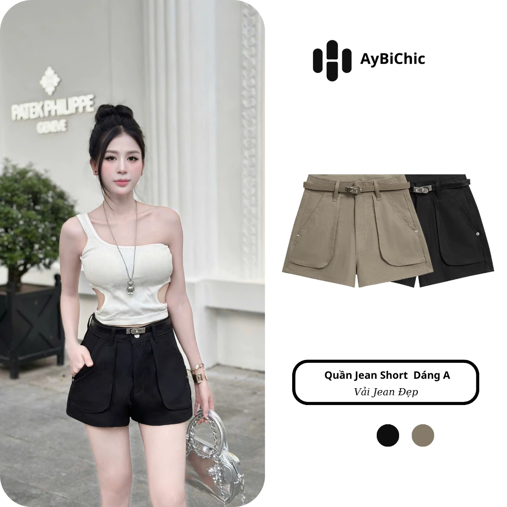 Quần Short Ngắn Nữ, Quần Túi Hộp Nữ Women Dáng A Phối Túi To 2 Bên Siêu Đẹp Ôm Dáng Dễ Phối Đồ AyBiChic Ab224
