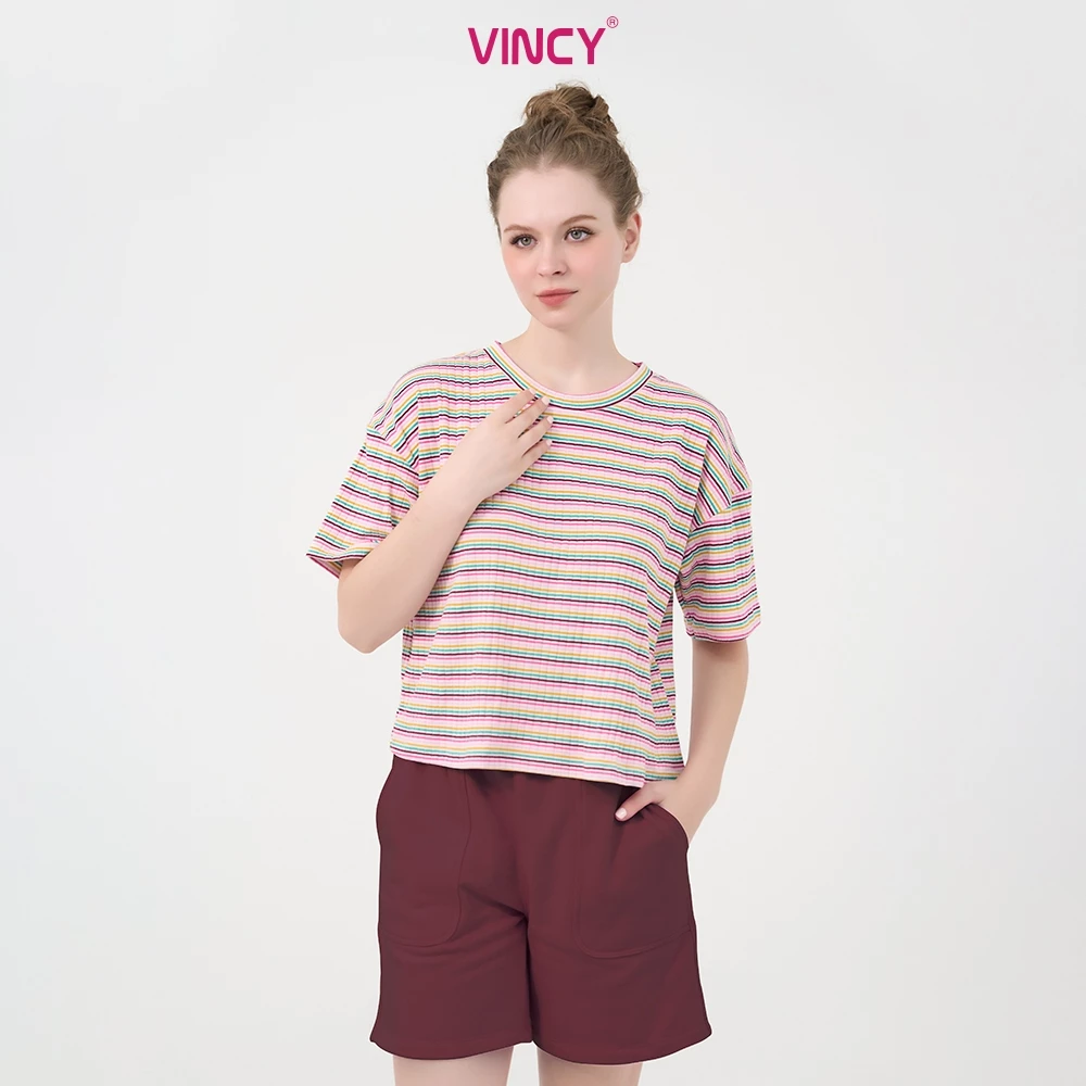 BST080W41-BỘ SHORT THUN VỚI THIẾT KẾ ÁO CROPTOP MANG PHONG CÁCH TRẺ TRUNG VÀ NĂNG ĐỘNG, TẠO CẢM GIÁC THOẢI MÁI KHI MẶC
