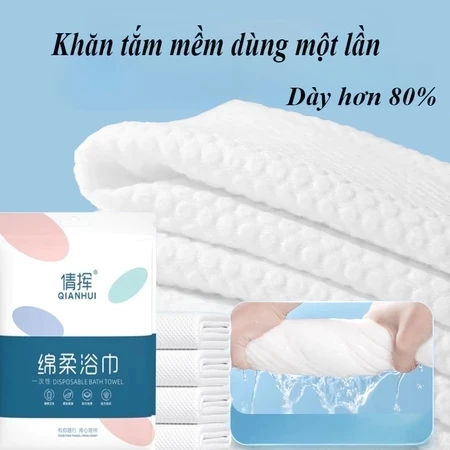 Khăn tắm dùng một lần 70x140cm, chất liệu cotton mềm mại, thấm hút tốt, nhanh khô, tiện lợi khi đi du lịch, tập thể dục