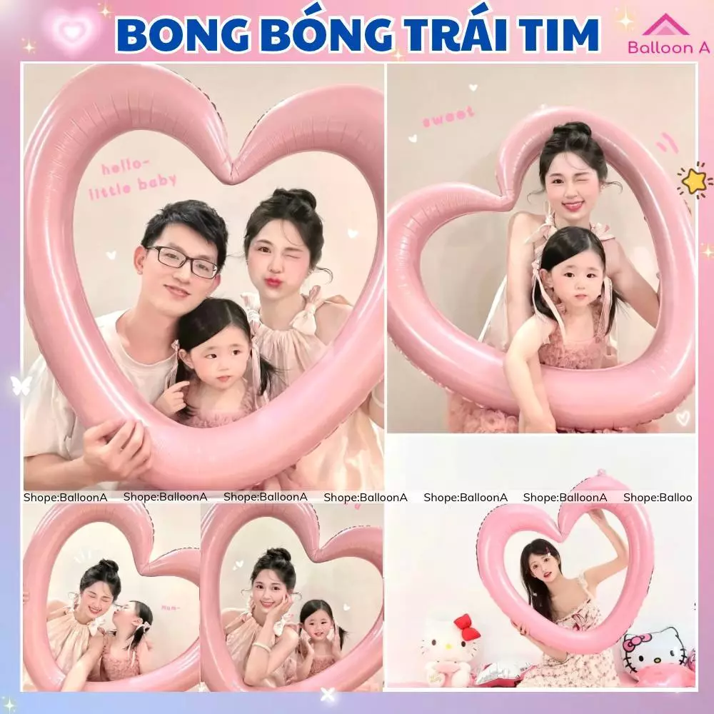 Bong Bóng Hình Trái Tim Trang Trí Sinh Nhật, Trang Trí Tiệc Cưới