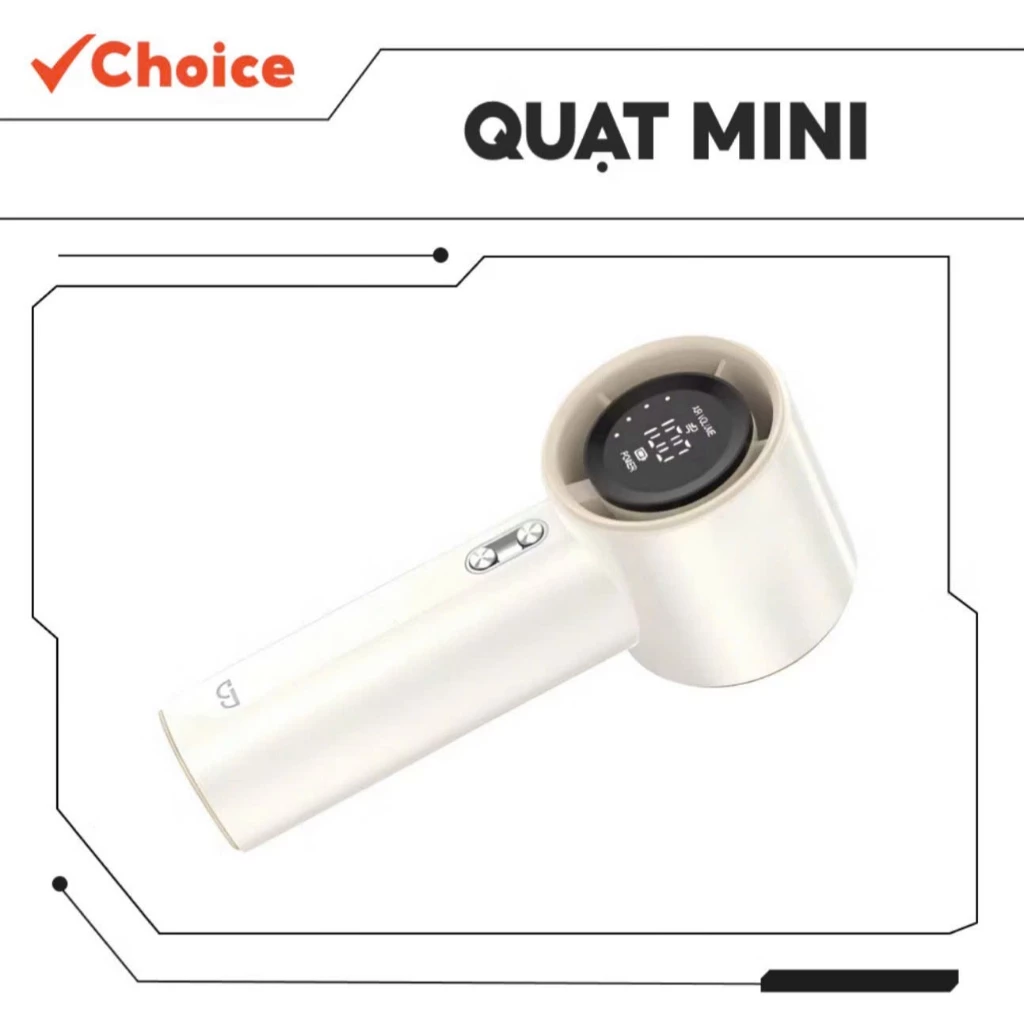 [Choice] Quạt Mini FS1-2322-248 Màu Trắng 4000 Mah Có Màn Hình Kỹ Thuật Số Led
