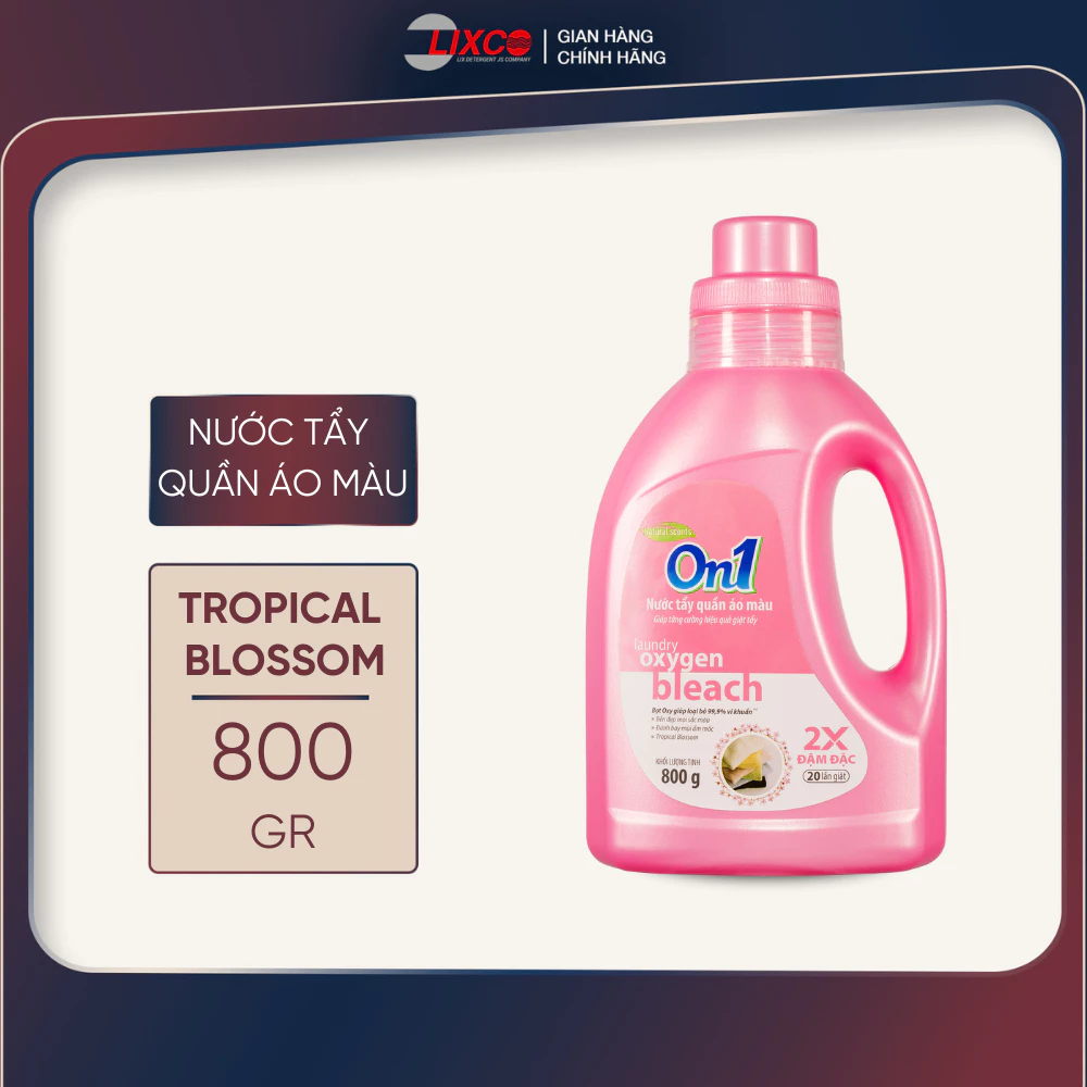 Nước tẩy quần áo On1 màu hương Tropical Blossom 800g N7601 khử mùi hôi ẩm mốc lưu hương thơm mát - Lixco Việt Nam