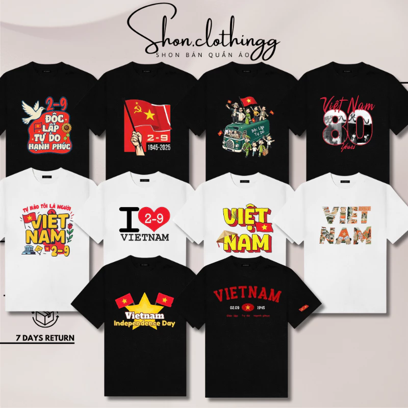 Áo Thun In Hình Việt Nam Phối Biểu Tưởng Của Đất Nước Chất Cotton 2 Chiều Dày Dặn Thoáng Mát