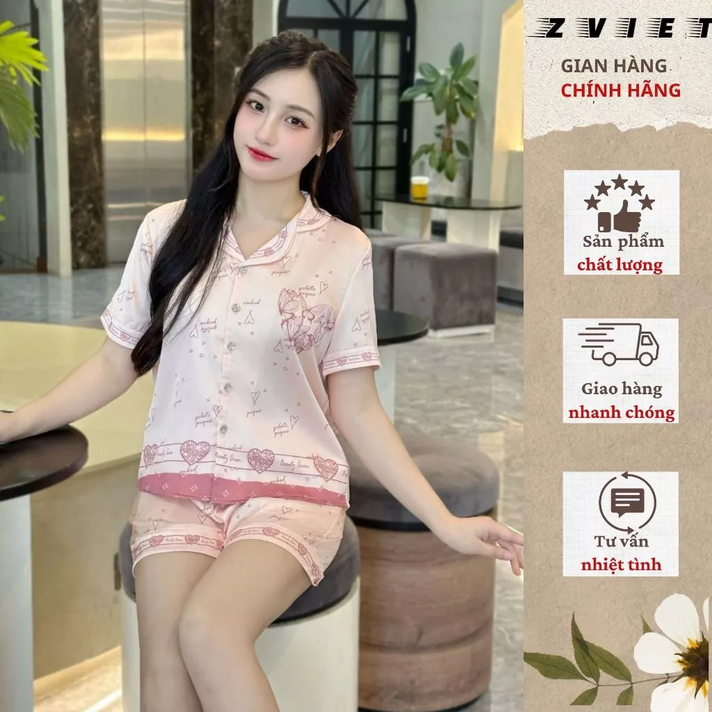 Bộ đồ ngủ nữ Pijama Quần Cộc Lụa Mềm Mịn, Kiểu Dáng Nhẹ Nhàng Thanh Lịch, Mát Mẻ Cho Mùa Hè - CĐ10