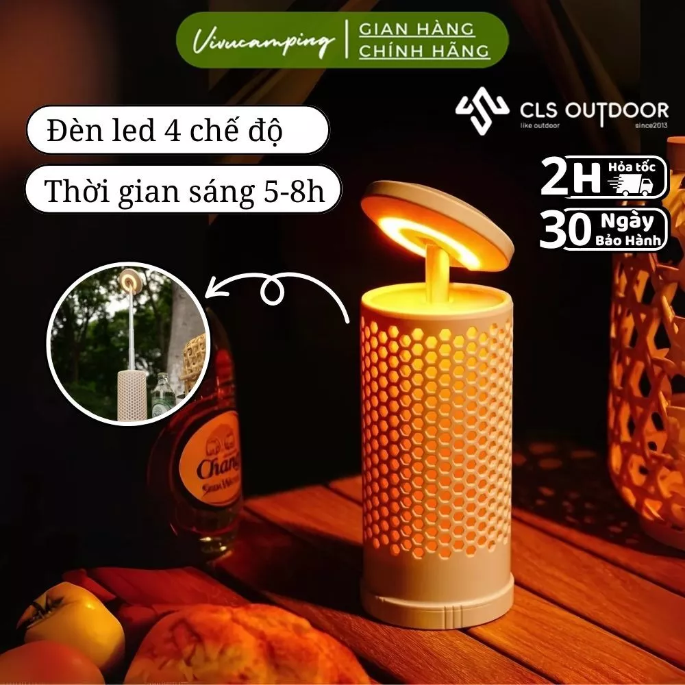 Đèn Cắm Trại Đa Năng Ngoài Trời CLS, Dùng Camping Dã Ngoại Đọc Sách Treo Ngoài Trời Có 4 Chế Độ Sáng