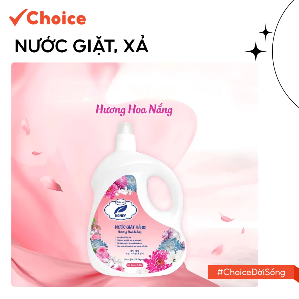 [Choice] Nước Giặt Xả Honey MA3-1711-5 Làm Sạch Hiệu Quả Và Lưu Hương Bền Lâu Can 2kg