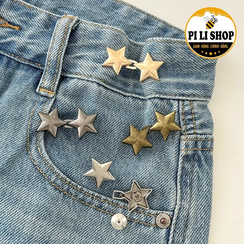 Kim Băng Siết Eo Quần Hình Ngôi Sao Xinh Xắn, Ghim Siết Lưng Quần Áo Sơ Mi Chân Váy Cho Nam Nữ