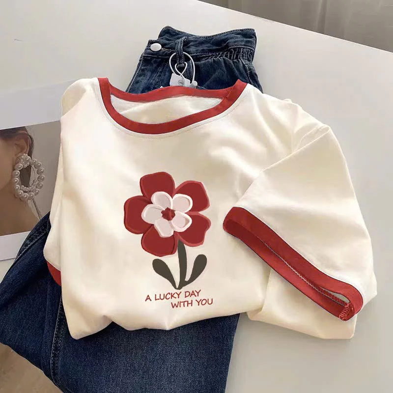 Áo Thun Cotton nữ Phối Viền Siêu xinh ANHSTORE , phom Basic , chất cotton siêu mát , dễ mix , phù hợp mọi trang phục