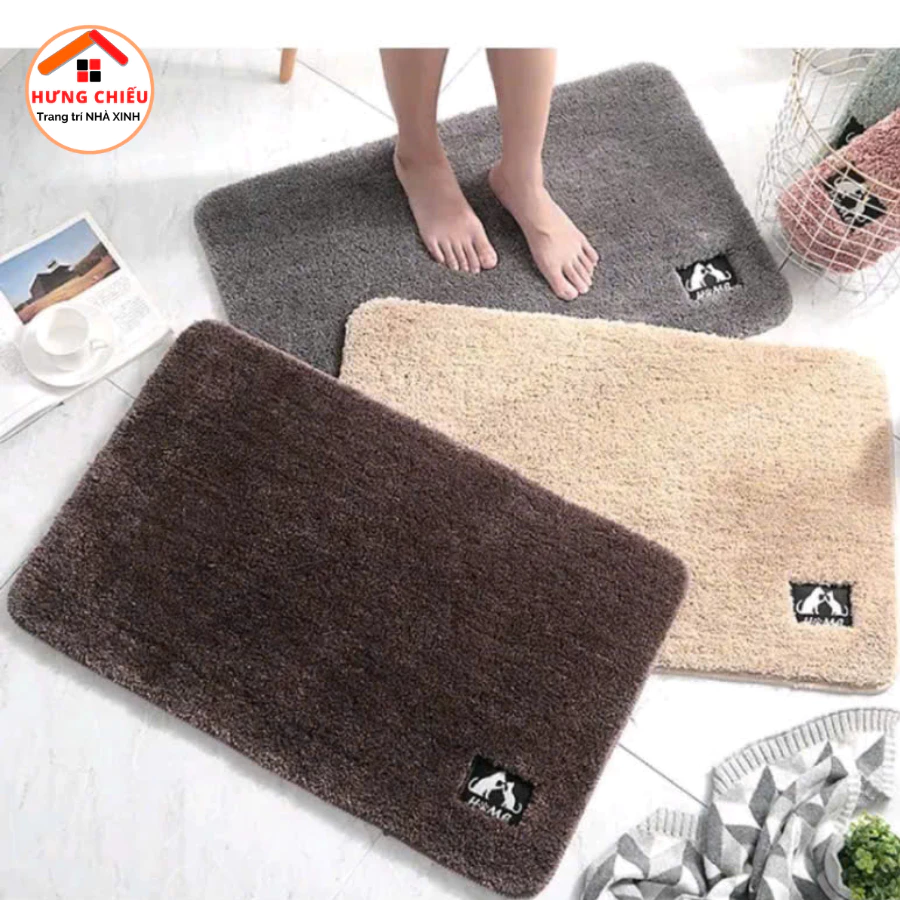 Thảm chùi chân lau chân phòng ngủ, phòng tắm, sợi len bông lông cừu siêu thấm ED06 - Hưng Chiếu