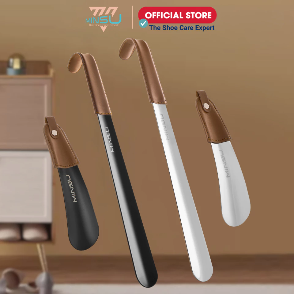 Cây Đón Gót Giày MINSU Shoehorn M2436 Dụng Cụ Hỗ Trợ Mang Xỏ Giày Bằng Thép Không Gỉ Dành Cho Nam Nữ