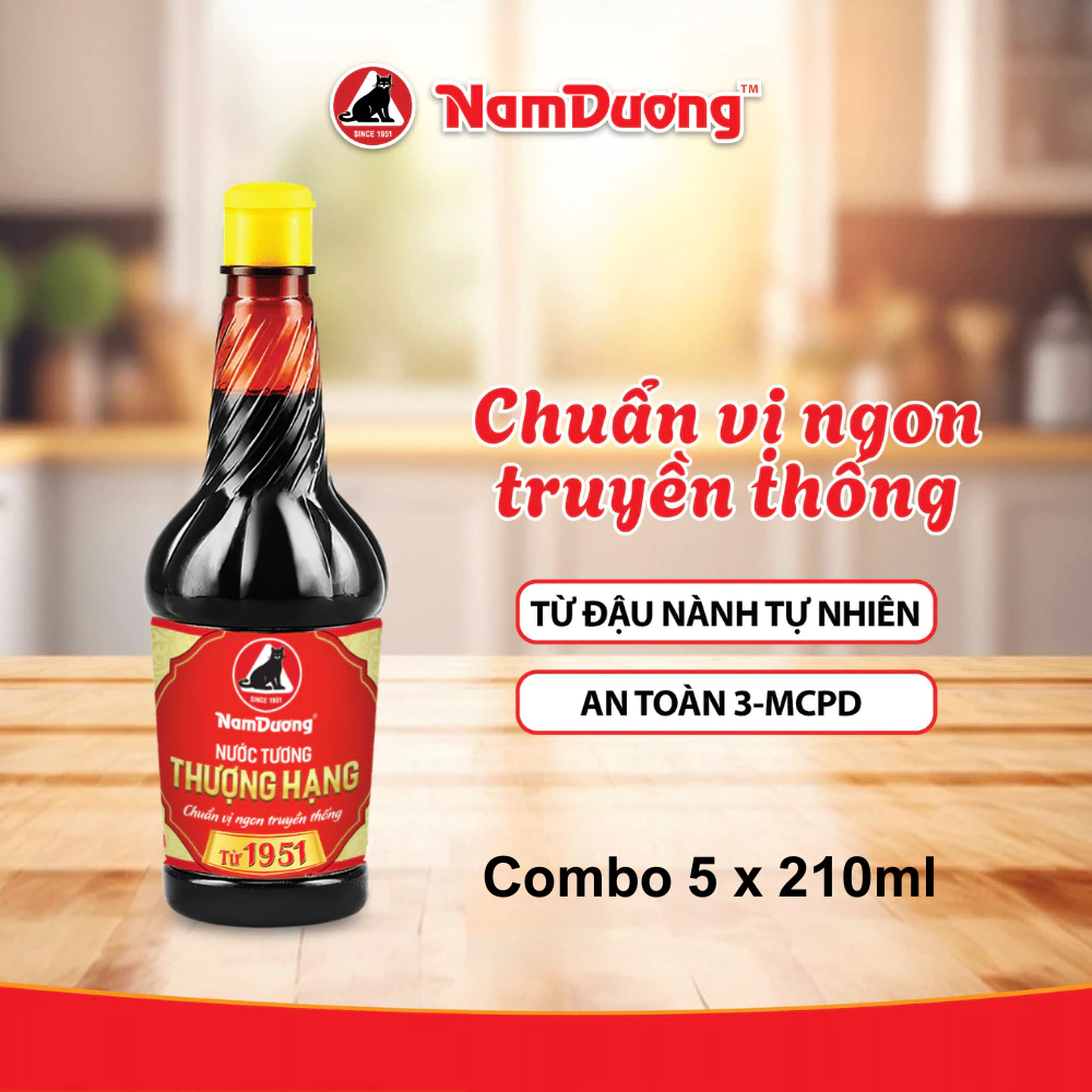 Combo 5/10 Nước Tương Nam Dương Thượng Hạng 210ml Hương Vị Thơm Ngon