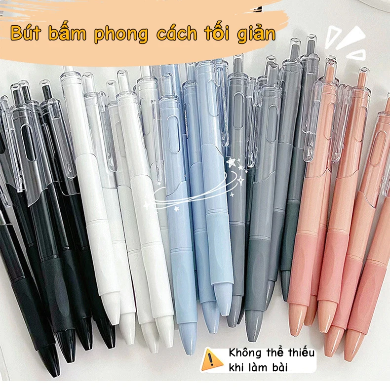 Bút Bấm ST Tối Giản Mực Đen/Đỏ - Bút Chép Kinh, Thi Cử, Văn Phòng