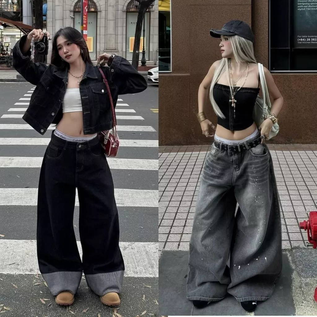 Quần Jean Nữ MIAA ống siêu rộng chất vải denim NAM NỮ phong cách trẻ trung HOTTREND 2025