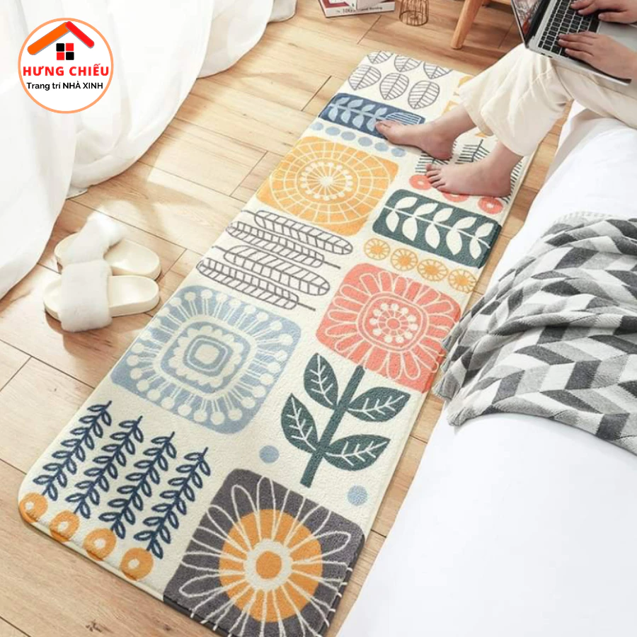 Thảm trải sàn lông cừu mềm mịn 50x110cm chống trơn trượt, trang trí phòng ngủ phòng khách ED05