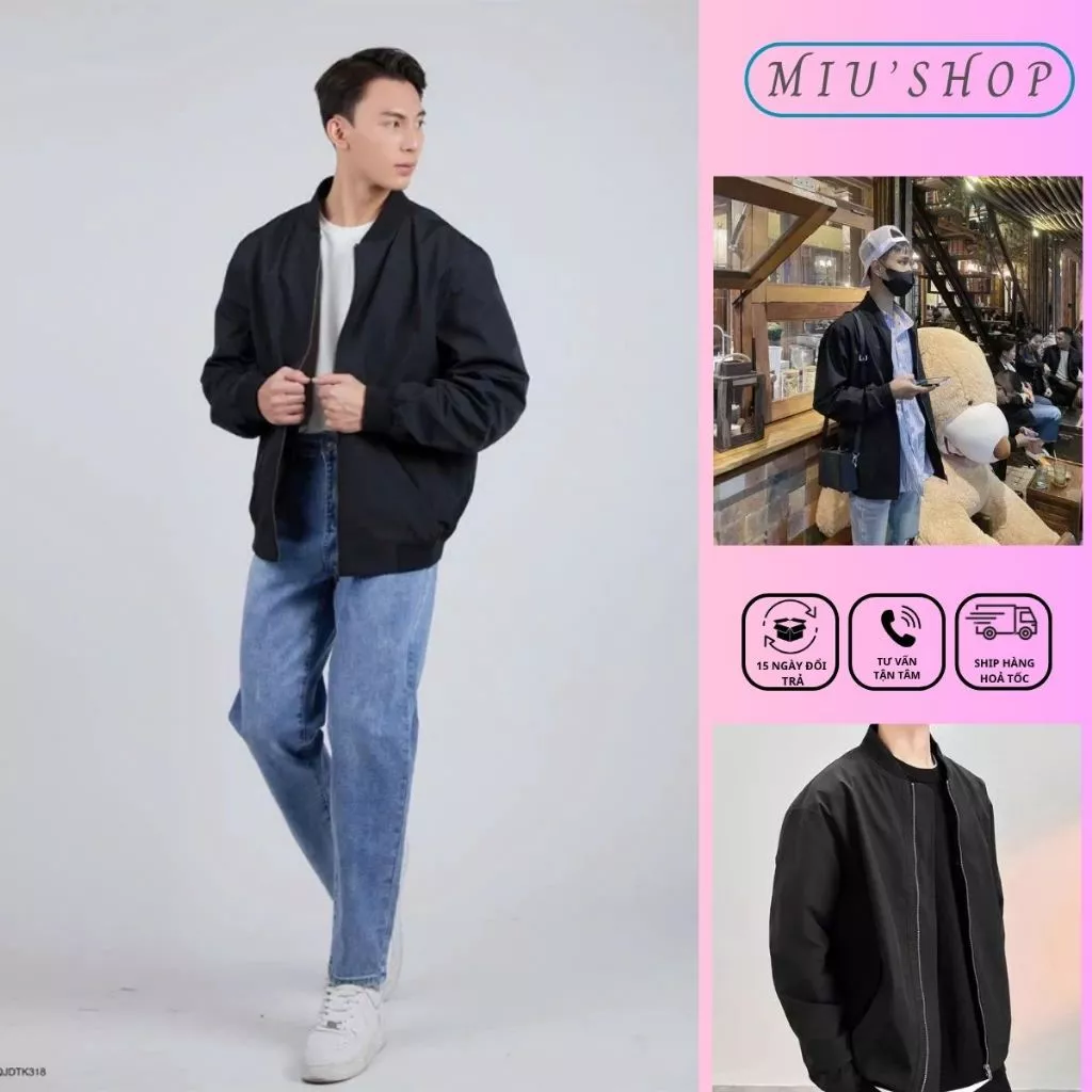 Áo khoác gió nam 2 lớp basic thanh lịch, Áo khoác thời trang unisex chất gió mỏng nhẹ tránh gió giữ nhiệt tốt-MIUMIU