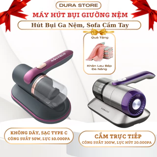 Máy Hút Bụi Giường Nệm Cầm Tay DURA Mini Không Dây Có Đèn UV, Hút Giường Nệm Sofa Quần Áo Đa Năng