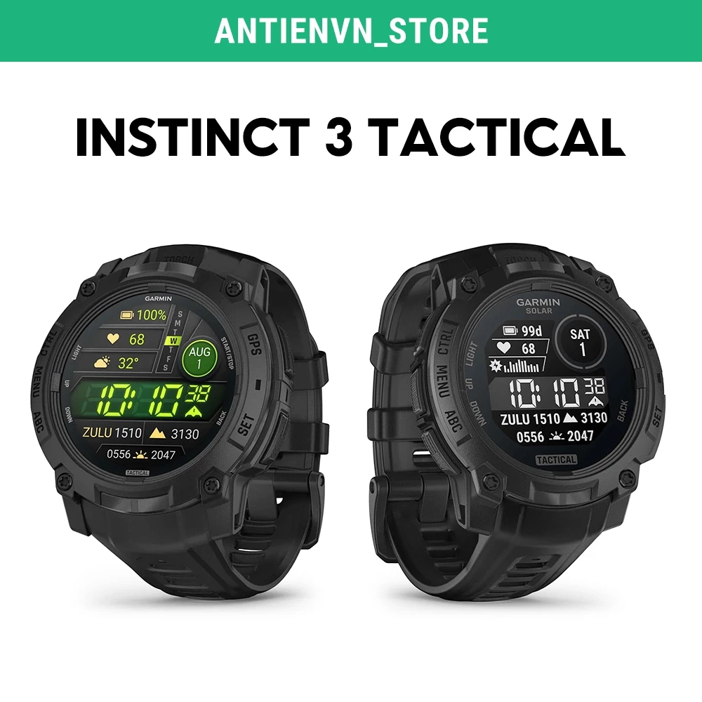 [NEW] Đồng hồ thông minh Garmin Instinct 3 Tactical Solar, Amoled - Hàng chính hãng