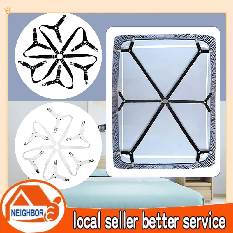 Bộ 12 dây Kẹp drap 6 chấu Inox Cố Định Ga Giường,Drap Giường, Chống Xê Dịch Chịu Lực Tốt
