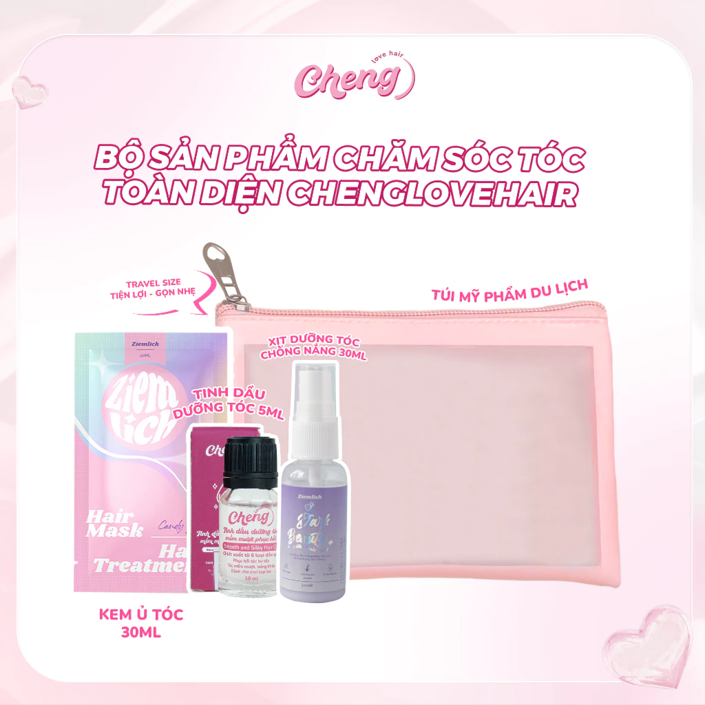 Kit hair care chăm sóc tóc travel size tiện lợi - Chenglovehair, Chenglovehairs