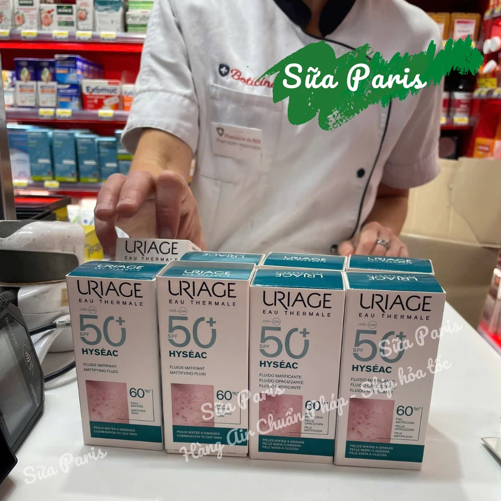 Kem chống nắng Uriage Hyseac Fluide SPF 50+ dành cho da dầu, da mụn_Sữa Paris