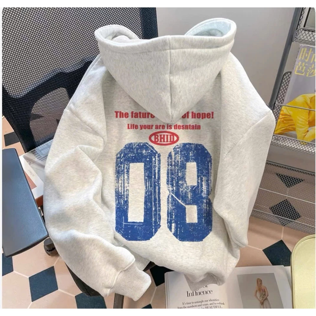 Áo Khoác Nỉ Hoodie Zip SỐ 08 Chất Nỉ Bông Dày Dặn Nón To 2 Lớp Form Rộng Nam Nữ (Có Túi Trong)