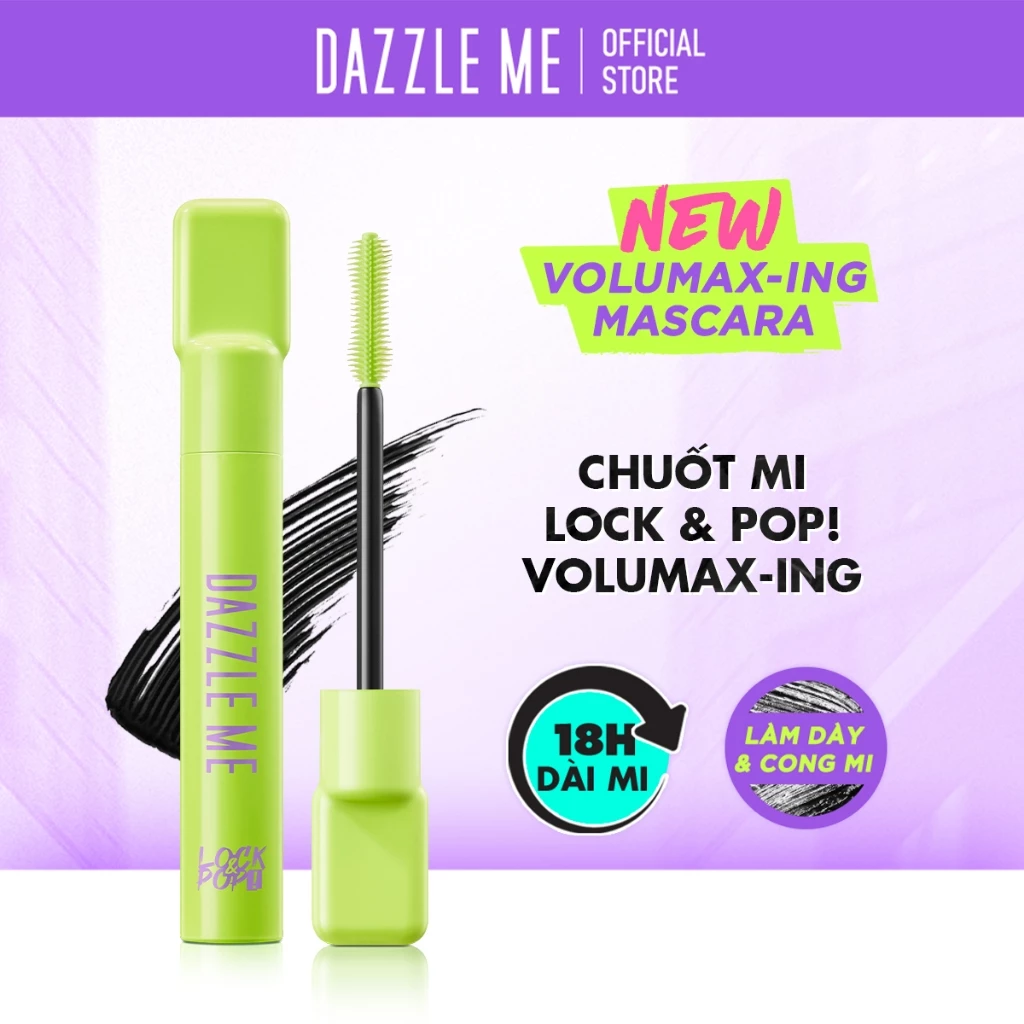 Mascara DAZZLE ME Lock & Pop! VoluMAX-ing Chuốt Mi Dày Và Cong Mi Tự Nhiên Chống Thấm Nước 7g